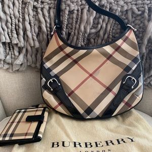 Authentic Burberry Novacheck buckle hobo & wallet